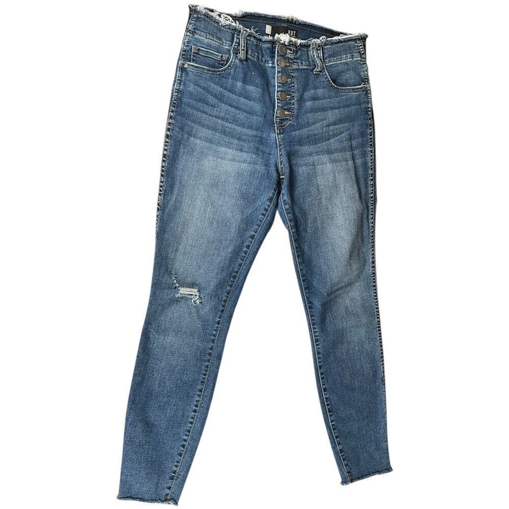 KUT From The Cloth High-Rise Fab Ab Ankle Skinny Women's Size 8 Super Stretch